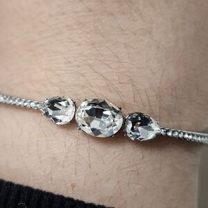 NWT Givenchy Silver-Tone Crystal Thin Bangle Bracelet